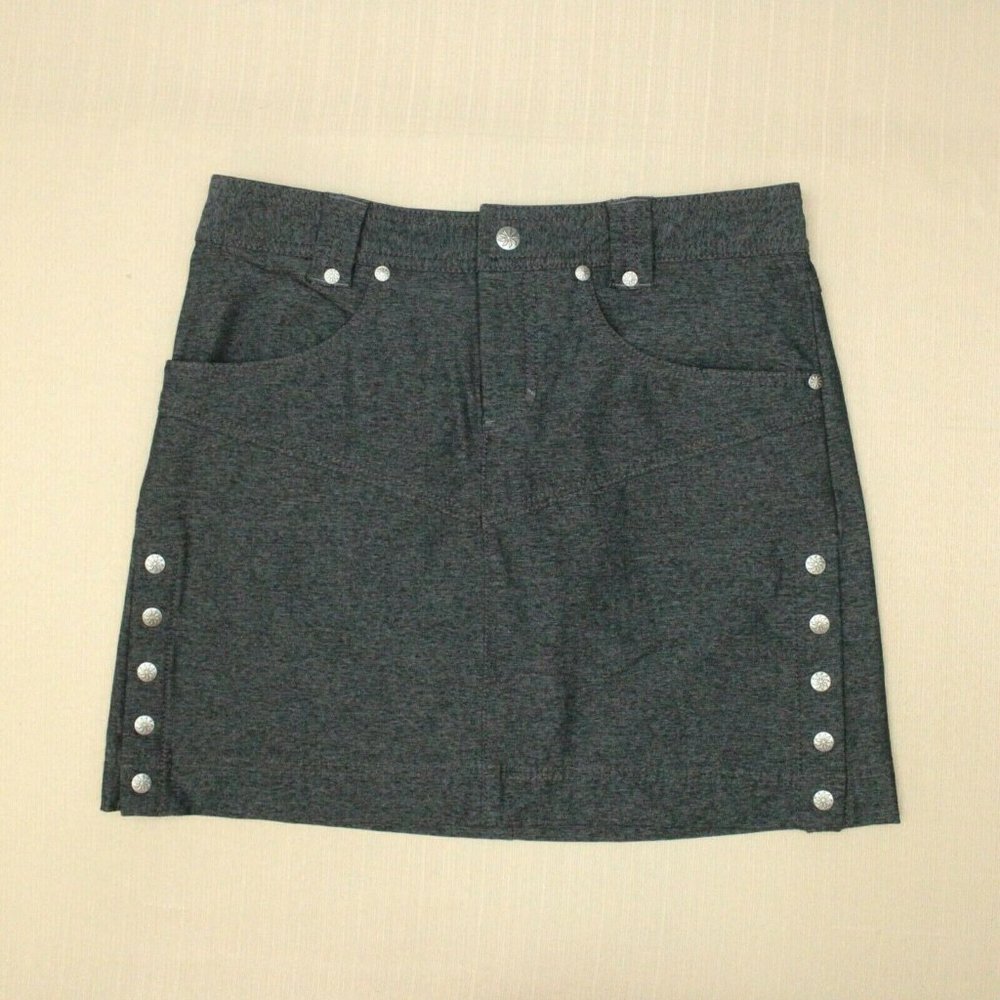 Athleta Take A Hike Skirt Women's Size 0 Dark Gray Snap Button Side Vents